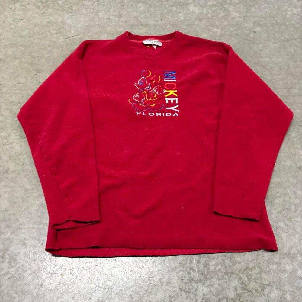 Disney Men's Red and Burgundy Sweatshirt